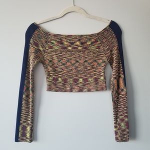 UO cool trippy long sleeved crop top